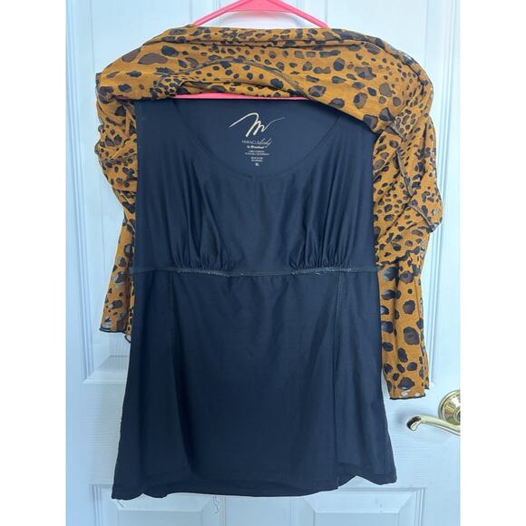 MiracleBody by MiracleSuit Animal Print 3/4 Sleeve Slimming Tunic Size XL Sheer - Picture 4 of 6